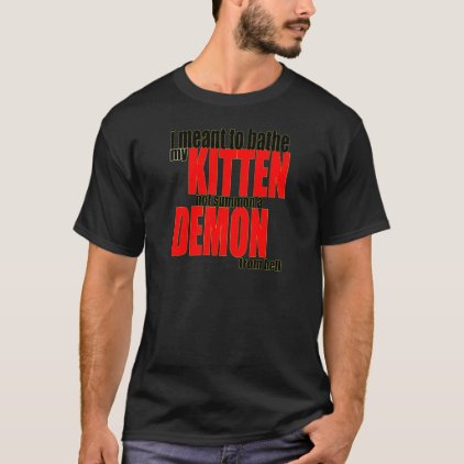 kitten demon hell summon bathe bathing catperson c T-Shirt