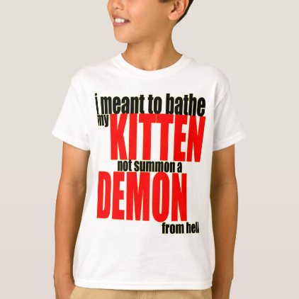 kitten demon hell summon bathe bathing catperson c T-Shirt