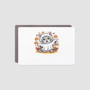 Kitten dressed as a ghost for Halloween Classic T- Car Magnet