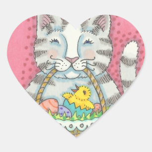 KITTEN & EASTER EGG BASKET, CAT STICKERS Sheet