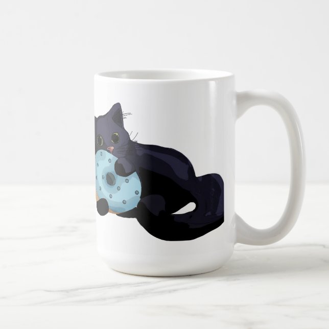 Kitten Eating Donut Mug (Right)