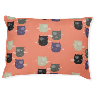 Kitten Face Pattern Any Color Pet Bed
