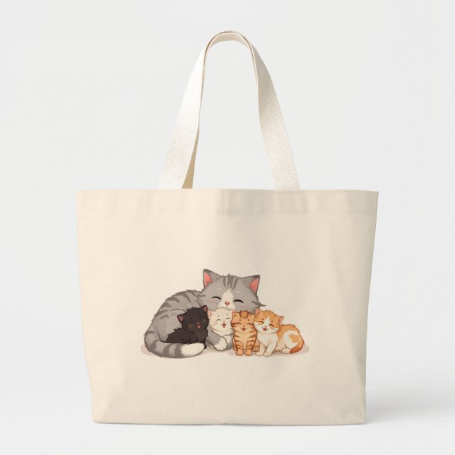 Kitten Family Cuddle Portrait - Tote (Front)