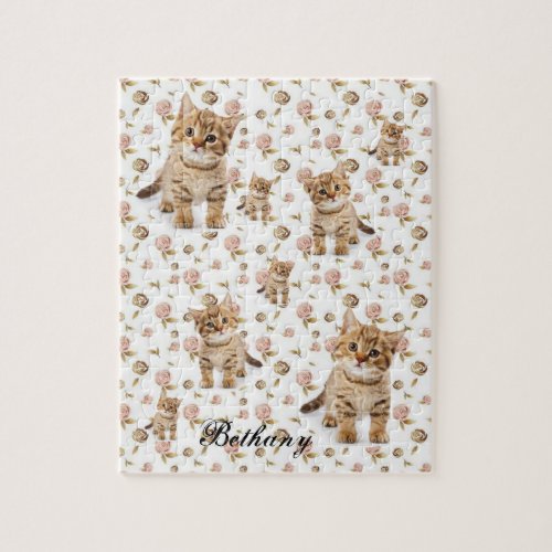 Kitten Floral Jigsaw Puzzle