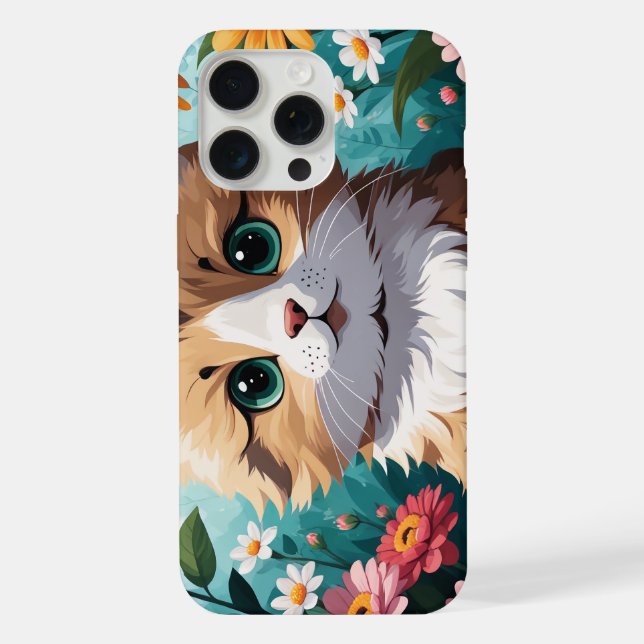 Kitten & Flowers Iphone Case (Back)