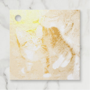 Kitten Foil Favor Tags