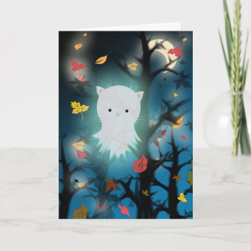 Kitten Ghost Halloween Card