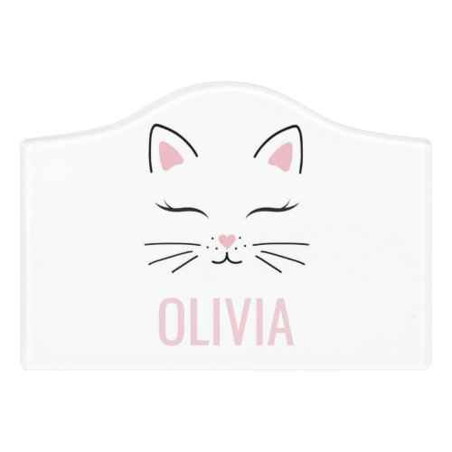 Kitten Girls Room personalized Sign kitty face