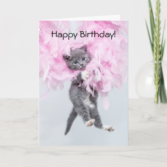 Kitten Glamour Puss Birthday Card