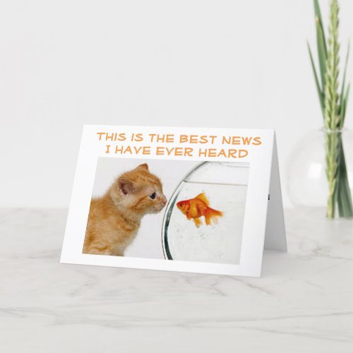 KITTENGOLDFISH ARE PURR_FECT FRIENDS 50th BIRTH Card