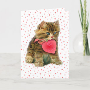 KITTEN & HEARTS by SHARON SHARPE Holiday Card