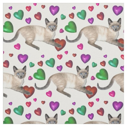 Kitten Hearts Fabric
