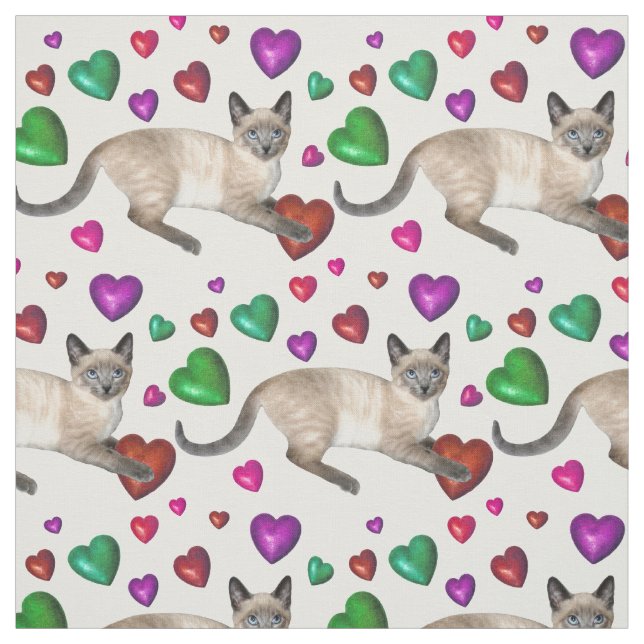 Kitten Hearts Fabric (Swatch)