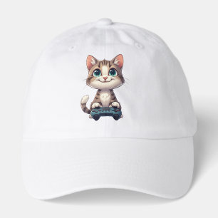 Kitten Holding Game Controller Smiling Gamer Cat Hat
