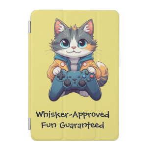 Kitten Holding Game Controller Smiling Gamer Cat iPad Mini Cover