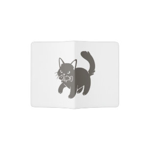 Kitten holds fish in its mouth - Choose background Passport Holder