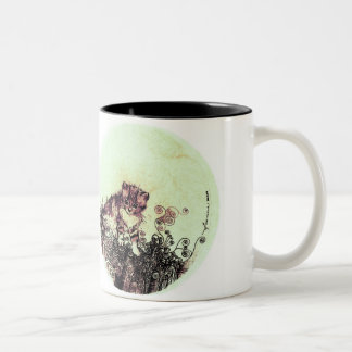 kitten honeydew Two-Tone coffee mug