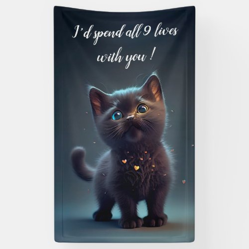 Kitten Id Spend All 9 Lives With You Banner