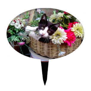 Kitten in a Basket Cake Topper