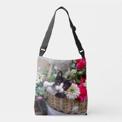 Kitten in a Basket Crossbody Bag