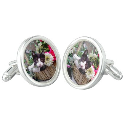 Kitten in a Basket Cufflinks