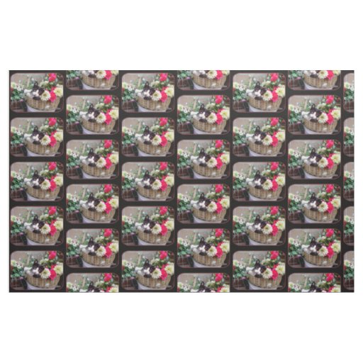 Kitten in a Basket Fabric