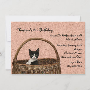 Kitten in a Basket Invitation