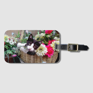 Kitten in a Basket Luggage Tag