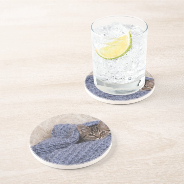Kitten in a blanket coaster (Side)