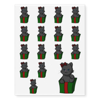 Kitten in a Box Temporary Tattoos