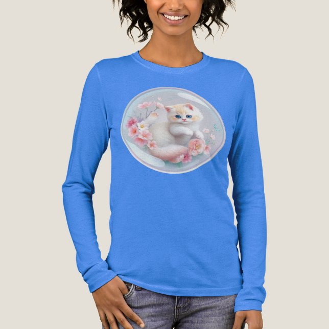 Kitten in a bubble Women's Tri-blend Shirt (Front)