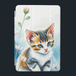 Kitten in a Floral Flower Garden iPad Mini Cover<br><div class="desc">This heartwarming image showcases an adorable kitten with striking blue eyes and a blend of black, white, and orange fur. The soft, watercolor-like background, with its blend of blue and white hues, enhances the dreamy atmosphere. The kitten's curious gaze and relaxed posture add a sense of innocence and charm, making...</div>