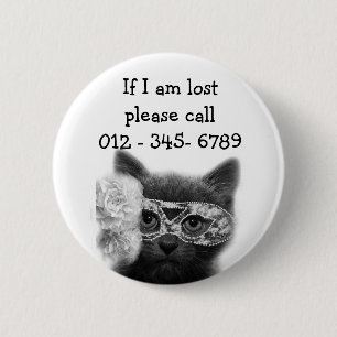 Kitten in a mask, Child Emergency Contact Button