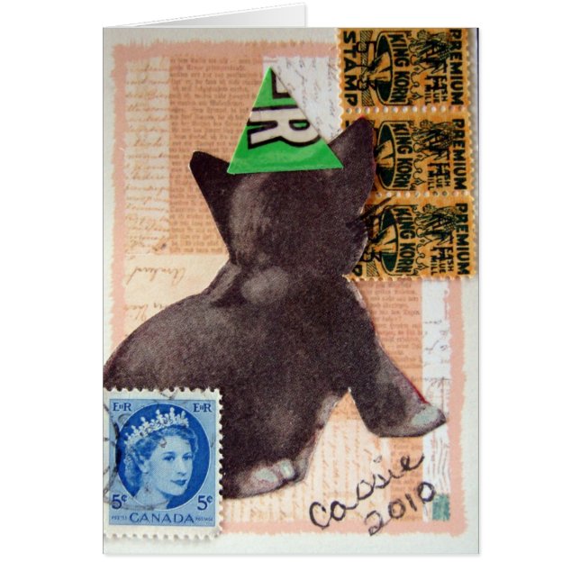 Kitten in a Party Hat Collage Cards (Front)