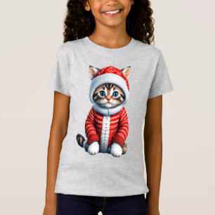 Kitten in a Red and White Christmas Sweater Kid's