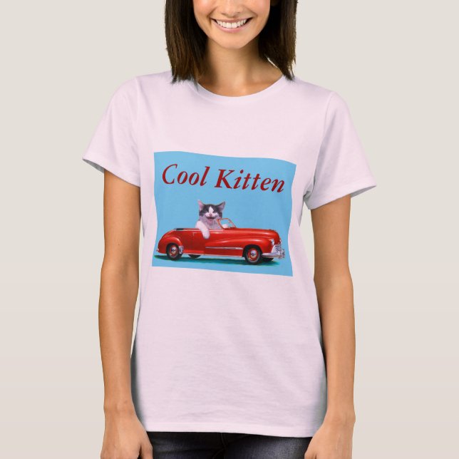 Kitten in a Red Convertible T-Shirt (Front)