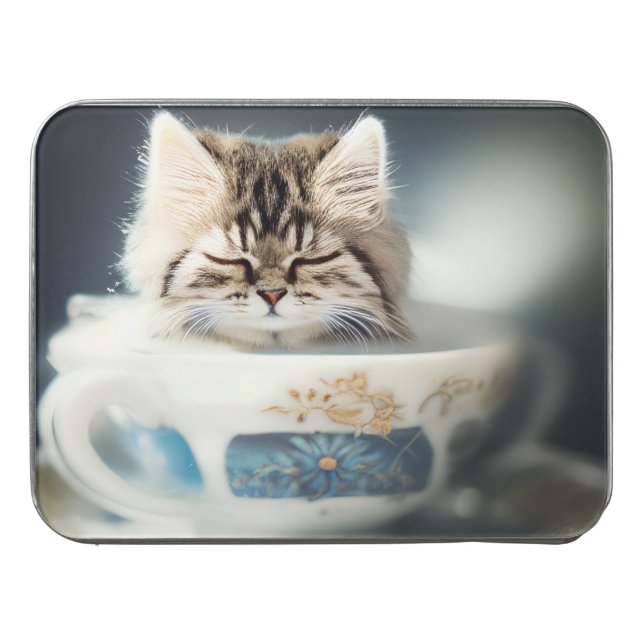Kitten in a teacup 10 acrylic puzzle (Case Horizontal)