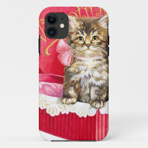 Kitten in Candy Box iPhone 11 Case