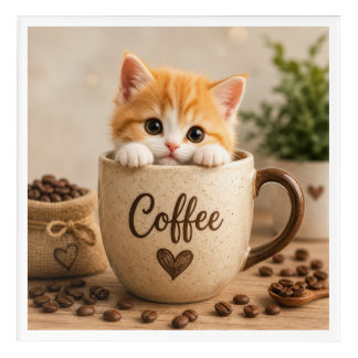 Kitten in Coffee Cup Charm Acrylic Print