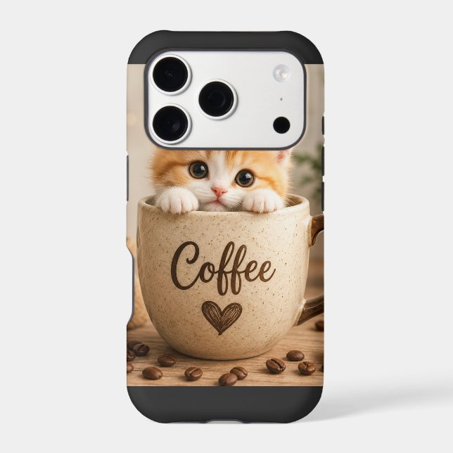 Kitten in Coffee Cup Charm Case-Mate iPhone Case (Back)
