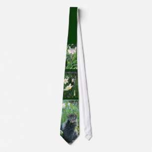 Kitten In Daffodils Tie