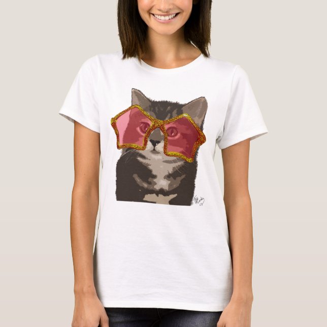 Kitten in Star Sunglasses T-Shirt (Front)