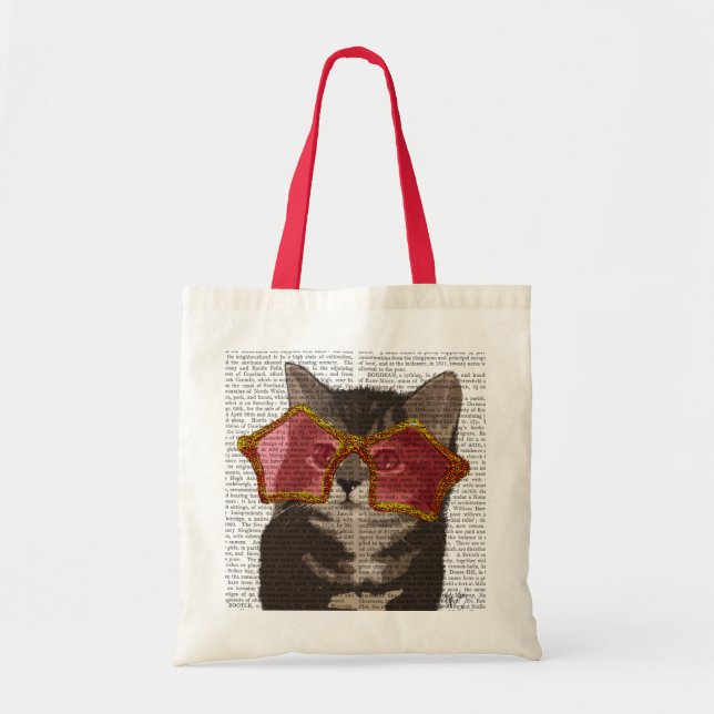 Kitten in Star Sunglasses Tote Bag (Front)