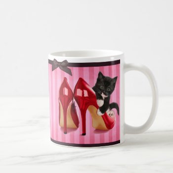 Kitten In Stilettos Coffee Mug by MarylineCazenave at Zazzle