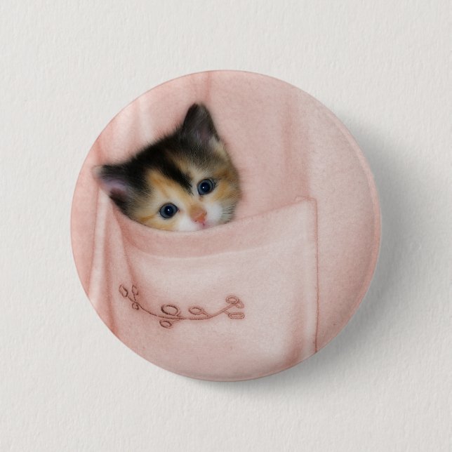 Kitten in the Pocket 2 Button (Front)