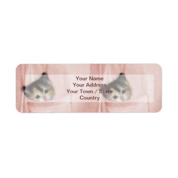 Kitten In The Pocket 2 Label by MarianaEwa at Zazzle