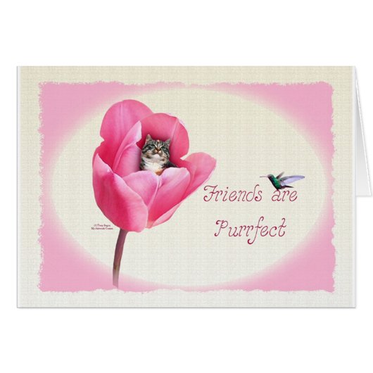 Kitten in the Tulip Cards (Front Horizontal)