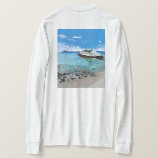 Kitten Island, Southport Maine, Long-Sleeve Shir T-Shirt (Design Back)