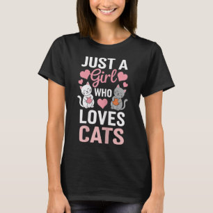 Kitten Just A Girl Who Loves Cats Shirt Cute Cat L