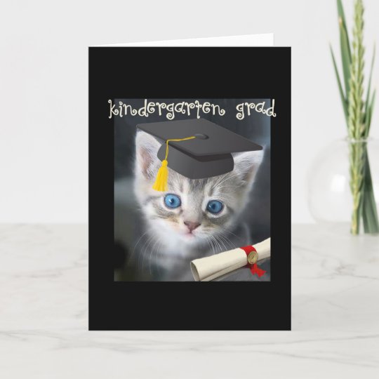 Kitten Kindergarten grad Card | Zazzle.com